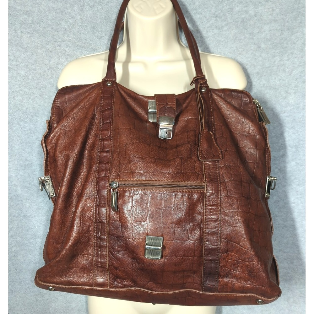 Vintage MAEVE Leather Tote Bag Florence Italy Brown Luscious Luxury Leather